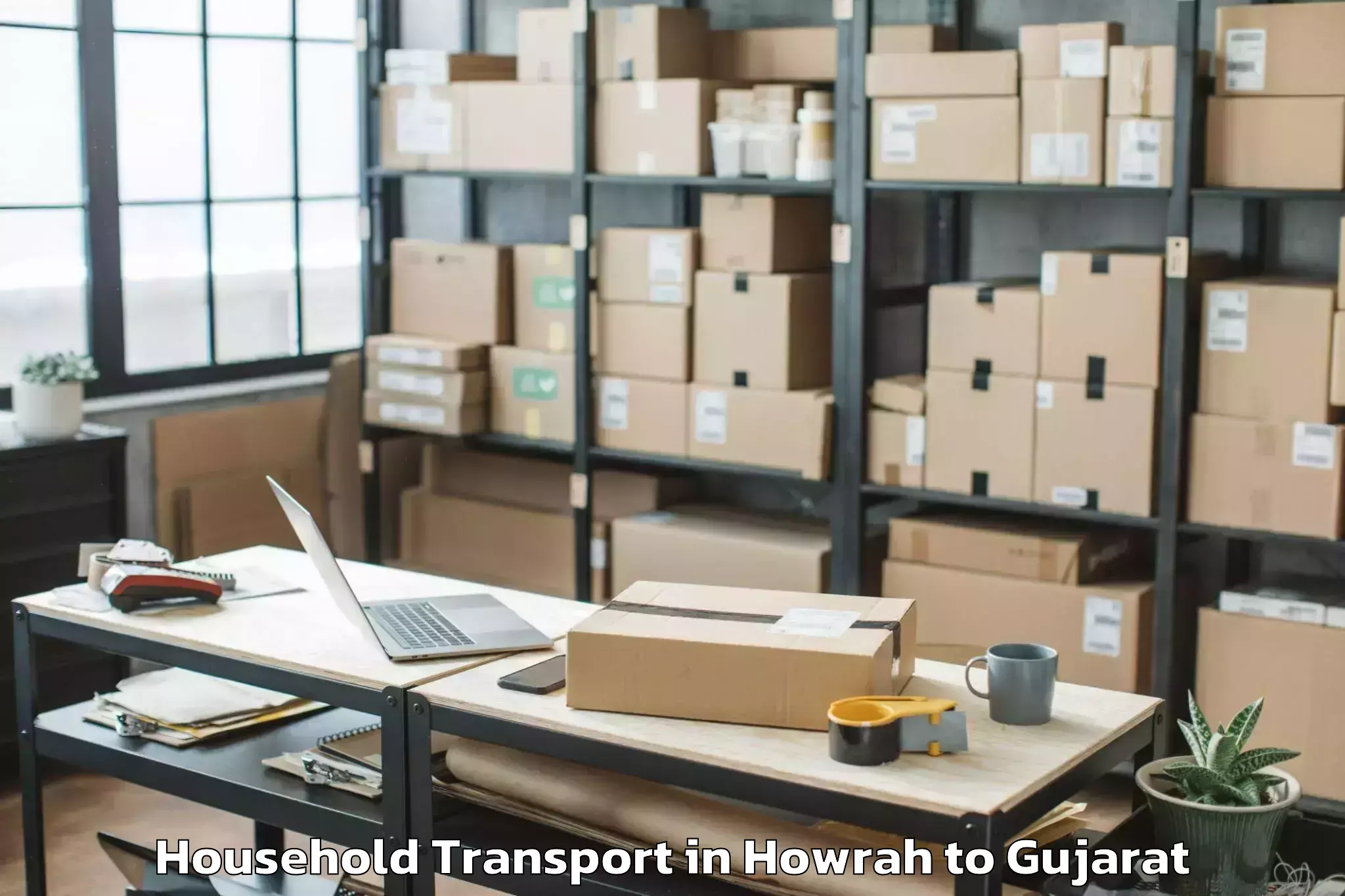 Book Howrah to Paliyad Household Transport Online